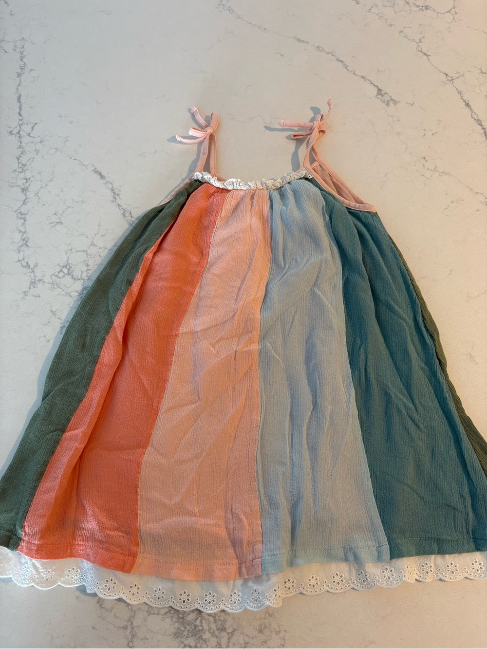 Matilda Jane Multi-Striped Sundress in Coral, Pink, Light Blue, Teal